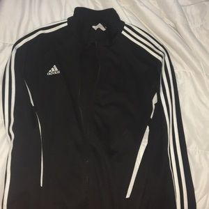 Black and white Adidas zip up jacket